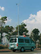 電波測定用伸縮ポールシステム[油圧]